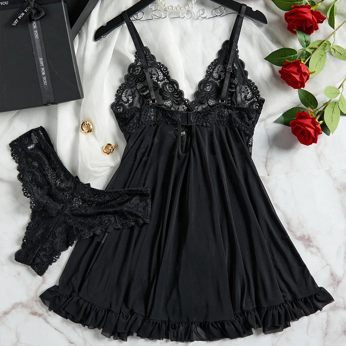 Conjunto Babydoll + Lingerie Sleep